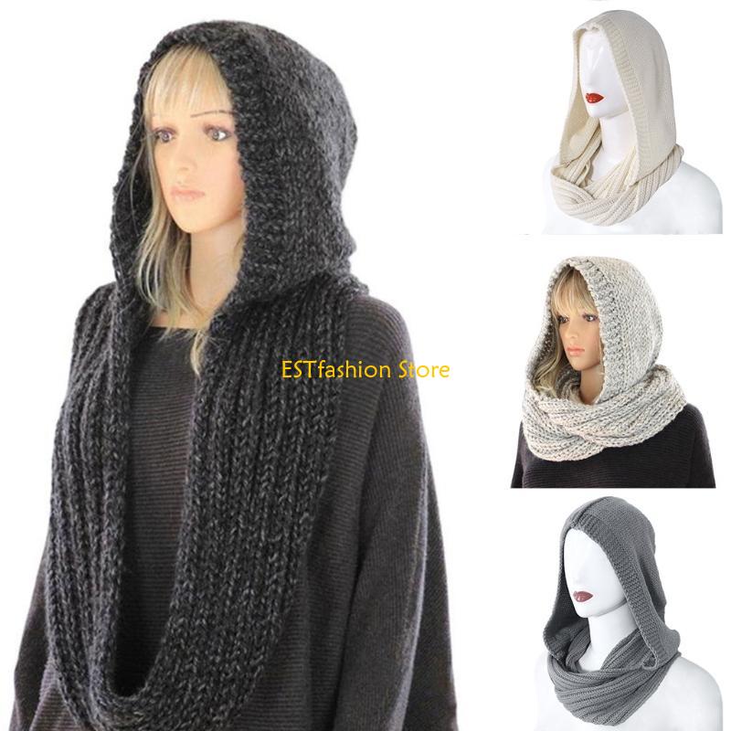 Infinity Scarf Knit - Y5GC 여성 겨울 니트 후드 인피니티