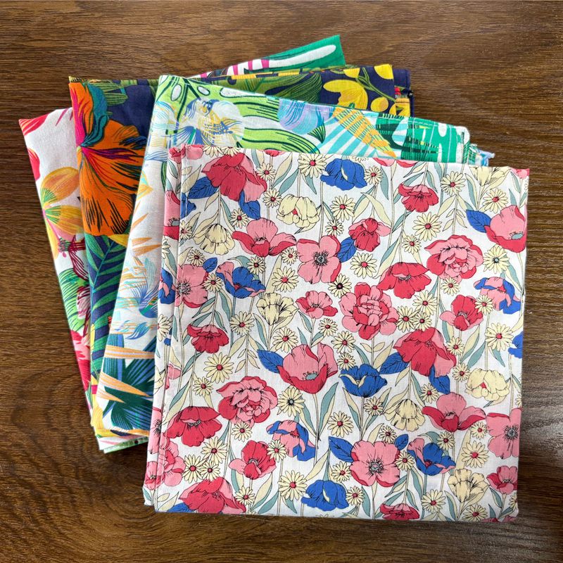 Bandana Cotton - 70cm 반다나 잎 꽃 프린트 여성용