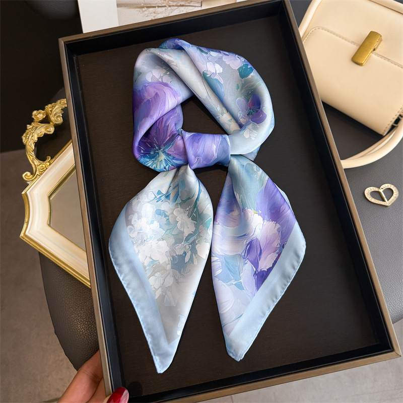 2026년 신상 플로럴 프린트 실크 스카프 여성용 헤드 - Ascot Neck Scarf 리뷰 및 가격