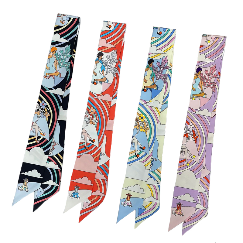 여성 100% 뽕나무 실크 스카프 헤어 밴드 랩 가방  - Ascot Neck Scarf 리뷰 및 가격
