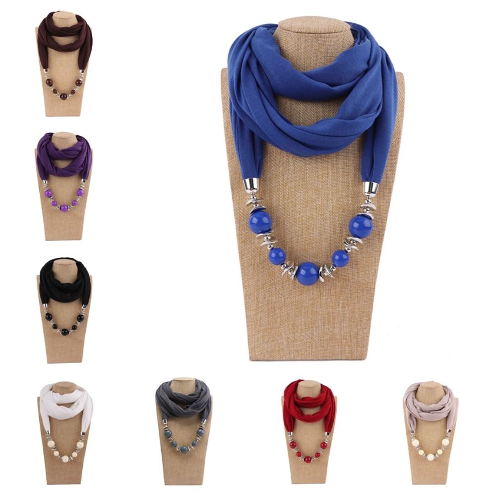 새로운 쉬폰 스카프 목걸이 비즈 장식 에스닉 스타일 인 - Infinity Scarf Knit 리뷰 및 가격