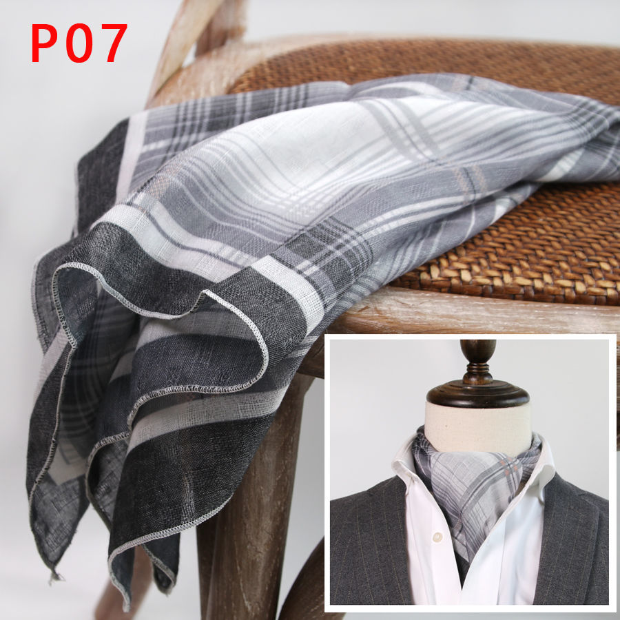버튼이 있는 남성용 스퀘어 스카프 코튼 및 린넨 스카프 - Ascot Neck Scarf 리뷰 및 가격