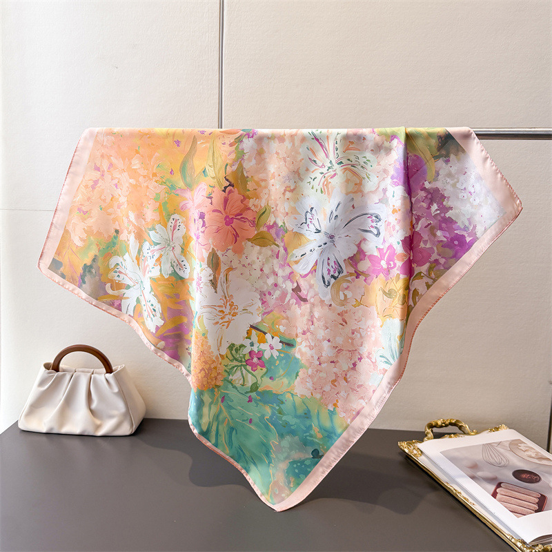 70*70cm 여성용 정사각형 실크 스카프 패션 여성용 - Ascot Neck Scarf 리뷰 및 가격